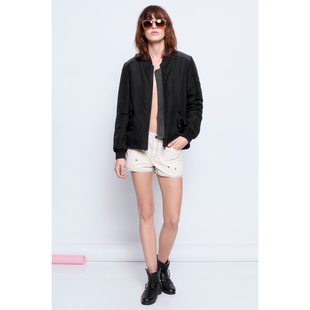ZADIG & VOLTAIRE KAI Military Black Bomber Puffer Jacket Size Medium